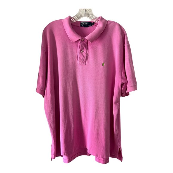 VTG Polo by Ralph Lauren Pink Short Sleeve Polo Shirt Men’s XXL 100% Cotton - Picture 1 of 6